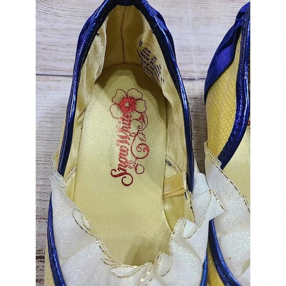 Disney Store Snow White Costume Dress Up Children's Shoes US 7/8 Gold Blue - Picture 7 of 11
